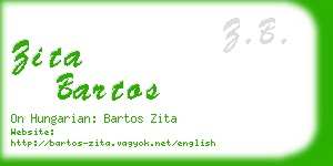 zita bartos business card